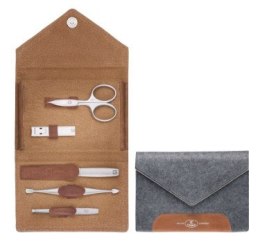 Zestaw podróżny do manicure ZWILLING 97699-005-0 Twinox - szare, filcowe etui, 5 elementów