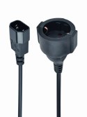 Adapter GEMBIRD PC-SFC14M-01 (C14 / IEC C14 / IEC 320 C14 M - Schuko, Shuko F; 0,15m; kolor czarny)