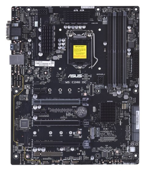 Płyta Serwerowa ASUS WS C246DC Socket 1151 Xeon E-2100, C246, 4DIMM, 4PCIe, 8SATA, 1M22(22210), 1 x Intel® I219-LM GbE, ATX