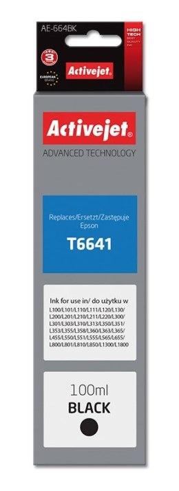 Activejet AE-664Bk Tusz (zamiennik Epson T6641; Supreme; 100 ml; czarny)