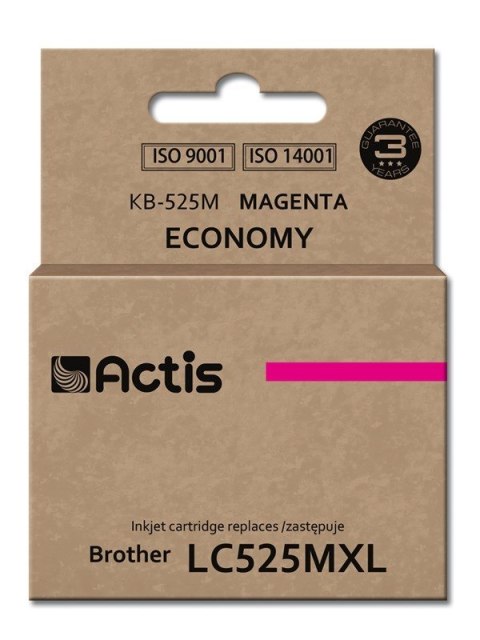 Tusz ACTIS KB-525M (zamiennik Brother LC525M; Standard; 15 ml; czerwony)