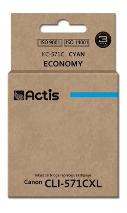 Tusz ACTIS KC-571C (zamiennik Canon CLI-571C; Standard; 12 ml; niebieski)