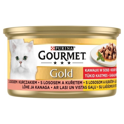 Purina Gourmet Gold Łosoś i kurczak w sosie 85g