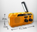 Adler AD 1197 Radio przenośne solarne turystyczne na korbkę biwakowe 3 sposoby ładowania latarka sygnał SOS 1200mAh