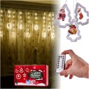 Lampki LED kurtyna z obrazkami w choinkach 3m 10 żarówek USB