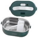 Adler AD 4505 green Pojemnik na żywność podgrzewany lunch box zestaw pojemnik separator łyżeczka 0,8L 55W