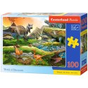 CASTORLAND Puzzle układanka 100 elementów World of Dinosaurs- Świat Dinozaurów 40 x 29 cm