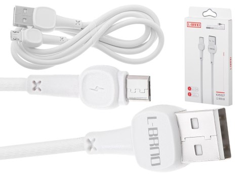 L-BRNO Kabel USB - micro USB ładowarka Quick Charge szybkie ładowanie biały