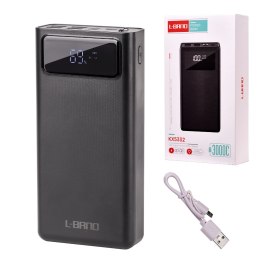 L-BRNO Powerbank Power Bank 30000mAh z cyfrowym ekranem 4x USB LED latarka czarny