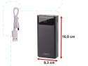 L-BRNO Powerbank Power Bank 30000mAh z cyfrowym ekranem 4x USB LED latarka czarny