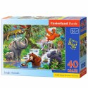 CASTORLAND Puzzle 40 elementów Maxi Jungle Animals - Zwierzęta z Dżungli 4+