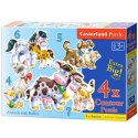 CASTORLAND Puzzle 4w1 Animals with Babies - Zwierzęta z dziećmi 3+