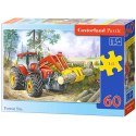 CASTORLAND Puzzle 60 elementów Forest Site - Ciągnik z chwytakiem 5+