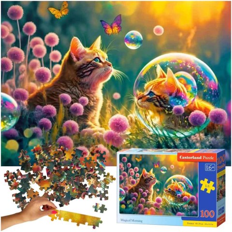 CASTORLAND Puzzle 100 elementów Magical Morning - Kot 6+