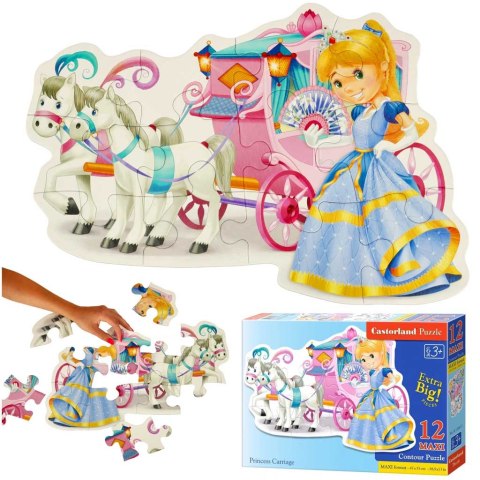 CASTORLAND Puzzle 12 elementów Princess Carriage - Księżniczka i kareta 3+