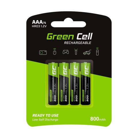 GREEN CELL AKUMULATORKI PALUSZKI 4X AAA R3 800MAH