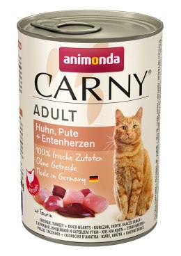 ANIMONDA Carny Adult smak: kurczak, indyk, kacze serca - karma mokra dla kota - 400g