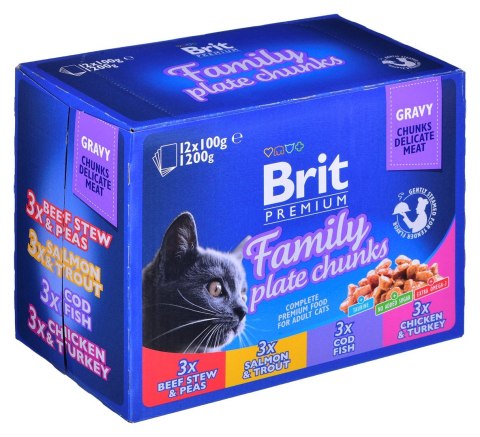 Brit Cat Pouches 1200g Family Plate (12x100g)