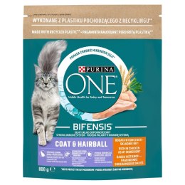 PURINA ONE Coat & Hairball Bogata w Kurczaka i Pełne Ziarna 800g