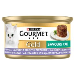 Purina Gourmet Gold Savoury Cake mokra karma dla kota z jagnięcina i zieloną fasolą 85g