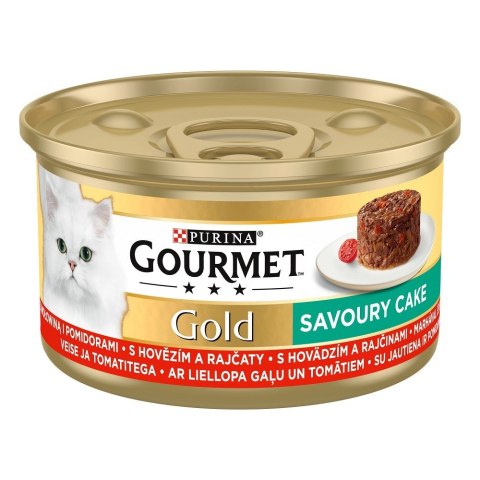 Purina Gourmet Gold Savoury Cake mokra karma dla kota z wołowiną i pomidorami 85g