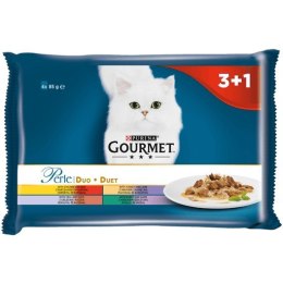 Purina Gourmet Perle Duet Mięsny - mokra karma dla dorosłego kota - 4x85g