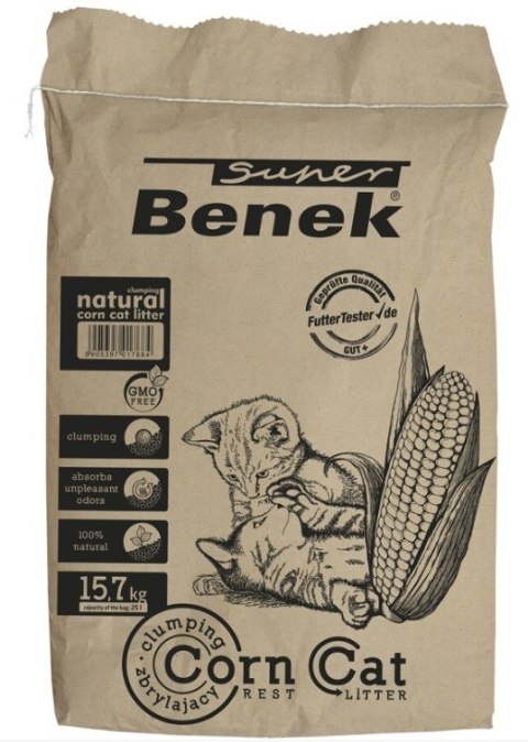 CERTECH Super Benek Corn Cat - żwirek kukurydziany zbrylający 25l