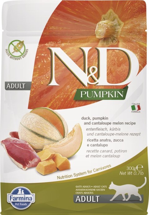 FARMINA N&D CAT PUMPKIN DUCK&CANTALOUPE MELON ADULT 300g