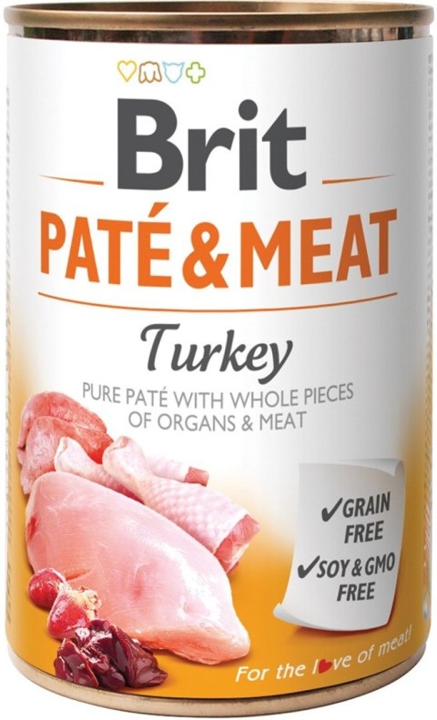 Karma BRIT PATÉ & MEAT z indykiem dla psa 400g