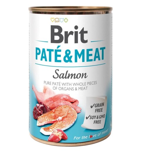 Karma BRIT PATÉ & MEAT z łososiem dla psa 400g